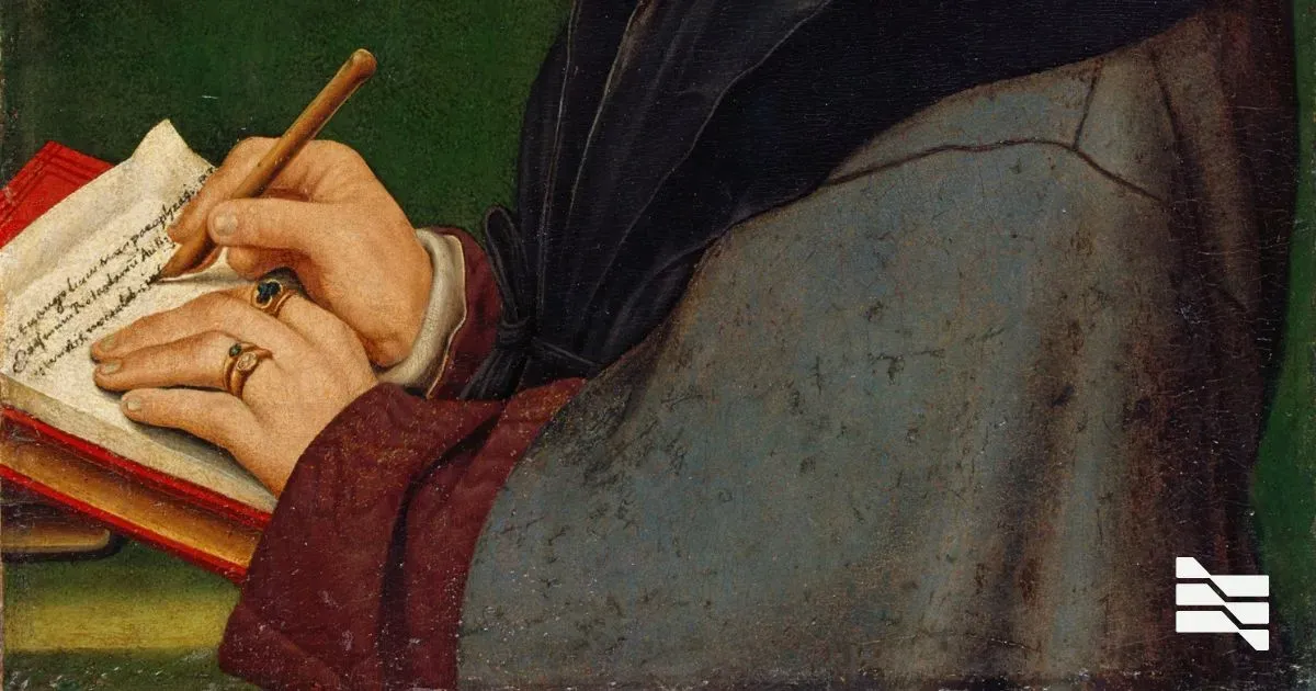 Detailed artwork of hands meticulously writing, symbolizing the precision in crafting a resume with freelance experience, accompanied by self-employed resume examples.