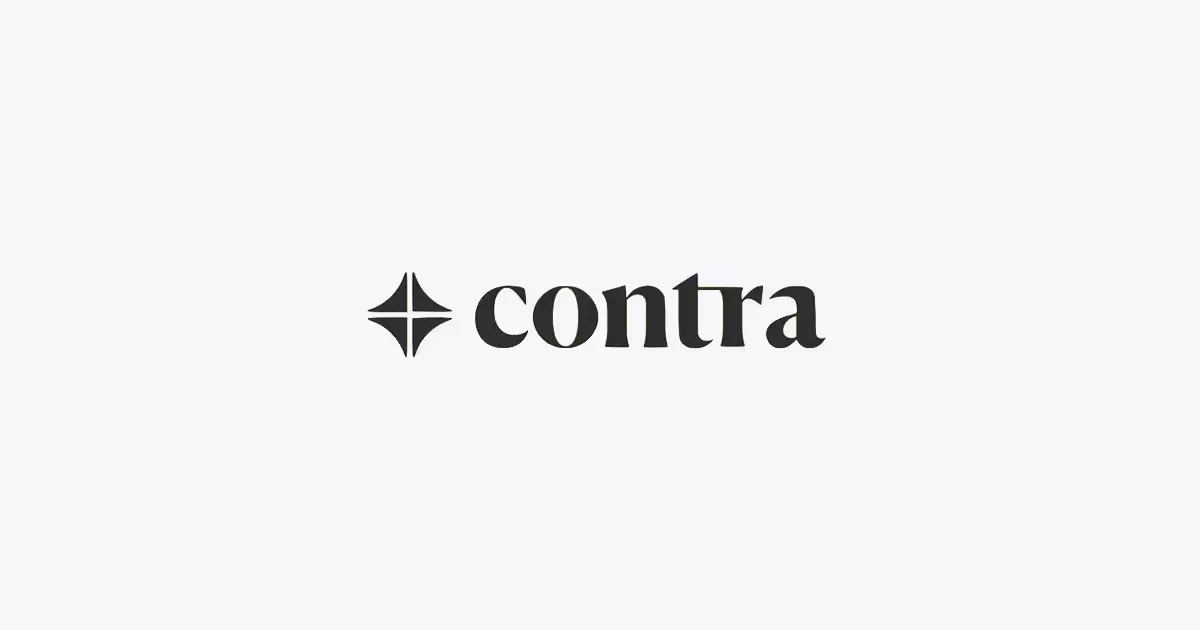 The Contra logo on a light grey background