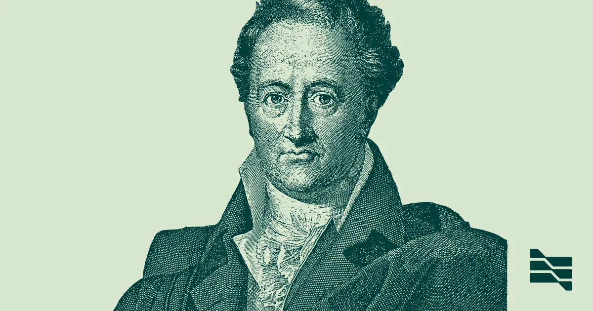An engraved portrait of a historical figure in banknote style