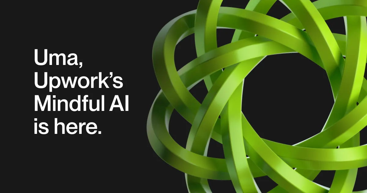 Screenshot of Upwork's Uma AI announcement