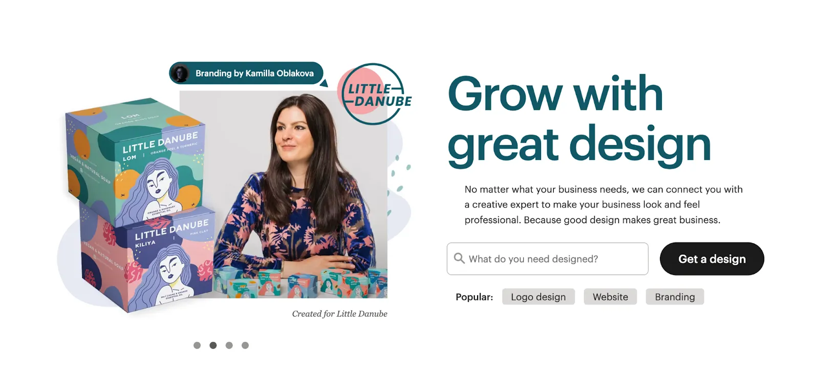 Screenshot of the DesignCrowd homepage