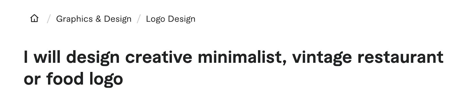 Screenshot of a Fiverr logo design gig listing