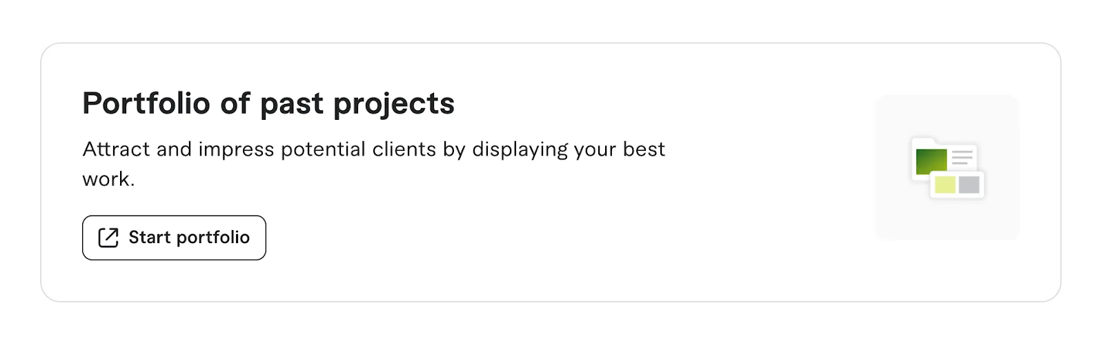Screenshot of the Fiverr portfolio setup prompt