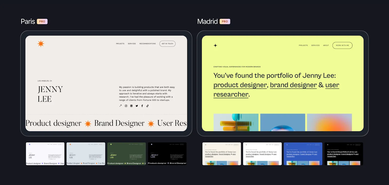 Screenshot of Contra portfolio examples