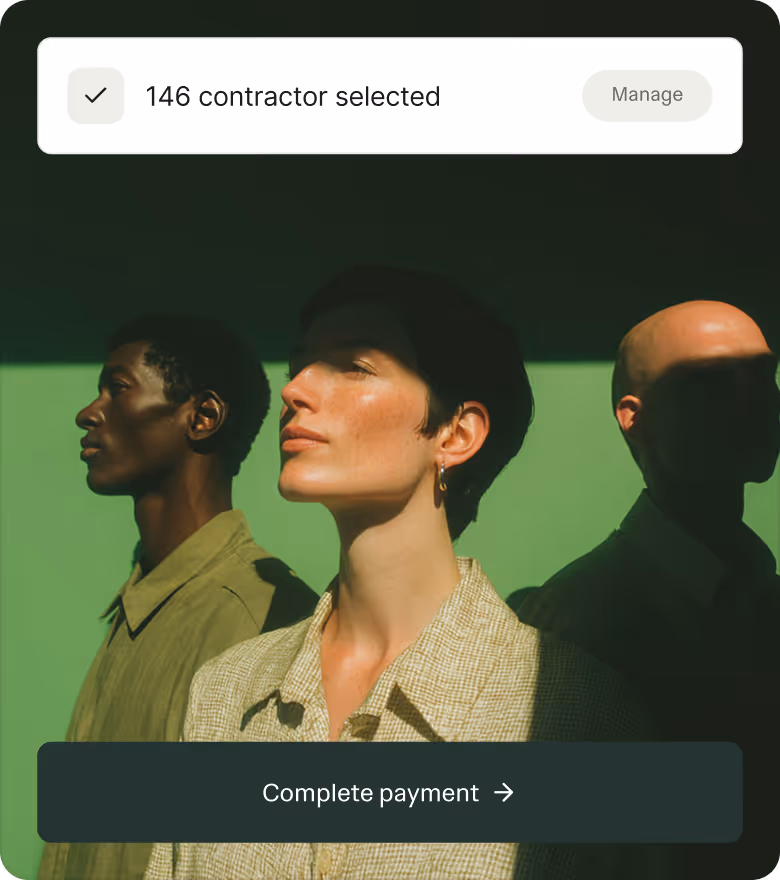Payment completion and contractor management summary in Ruul