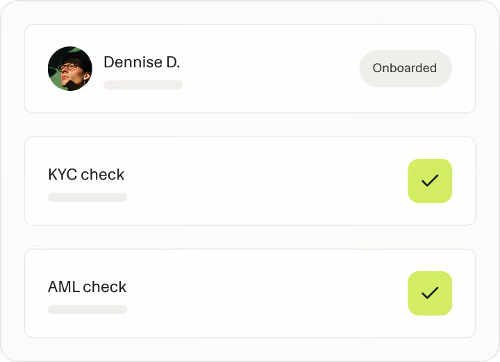 Built-in KYC and AML verification for contractor onboarding
