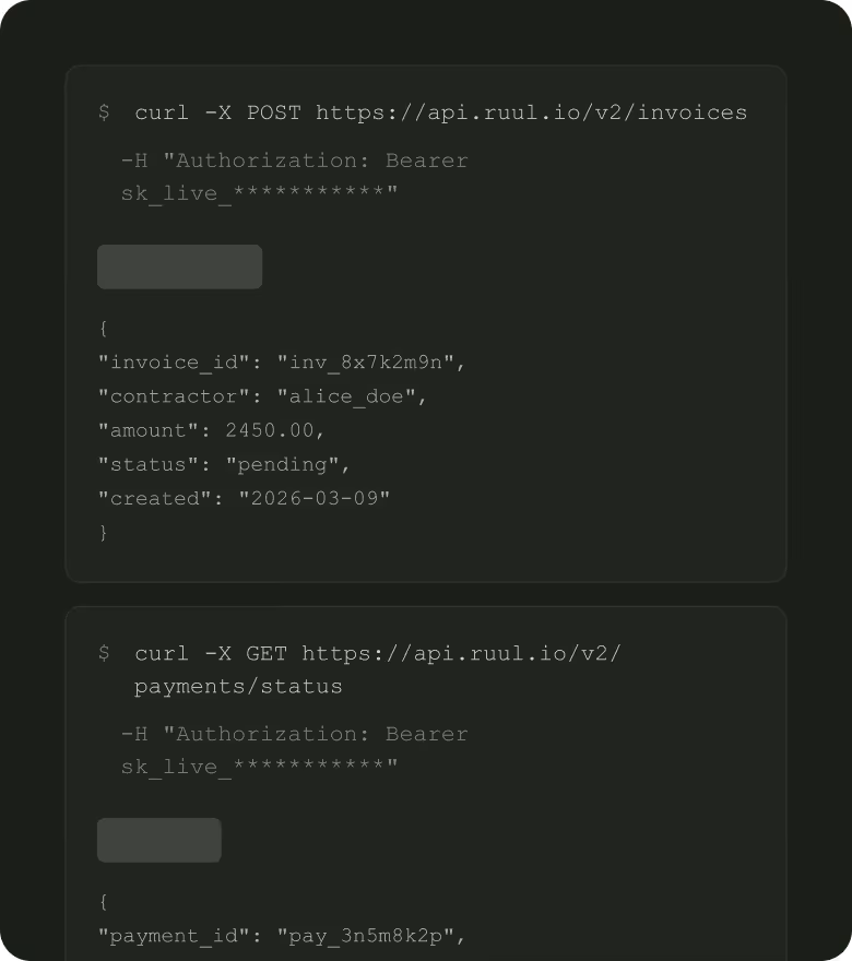 Ruul API integration flow diagram