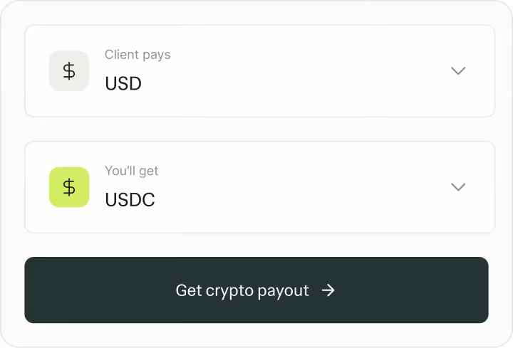 Ruul crypto payout: clients pay their way and you withdraw earnings in crypto