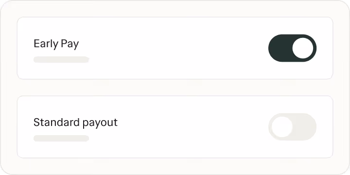 Ruul Early Pay feature showing advance payout before client payment