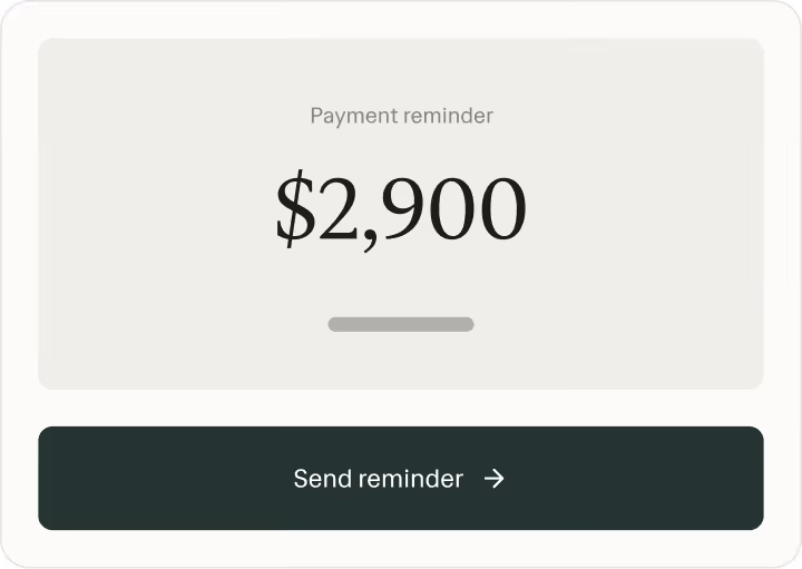 Automatic payment reminder settings for client invoices