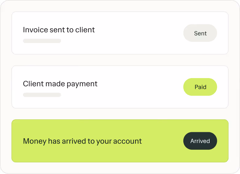 Ruul screen showing payout received to your chosen withdrawal method