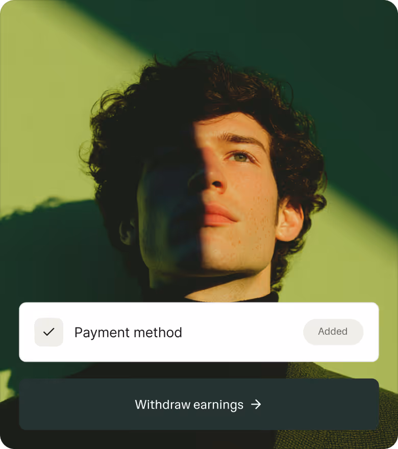Ruul app: linked payout method and withdraw earnings.