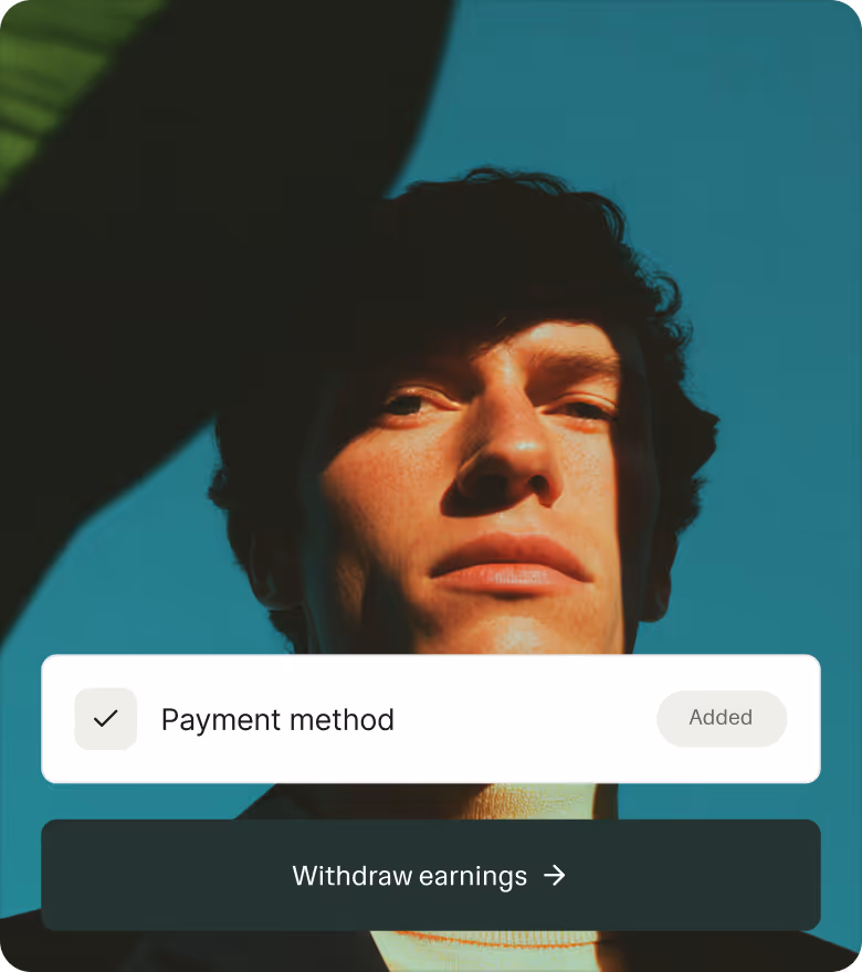 Ruul app: linked payout method and withdraw earnings.