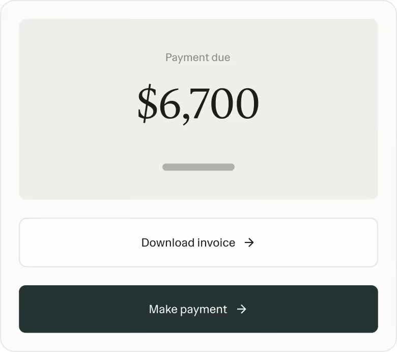 Ruul screen showing download invoice for accounting after payment