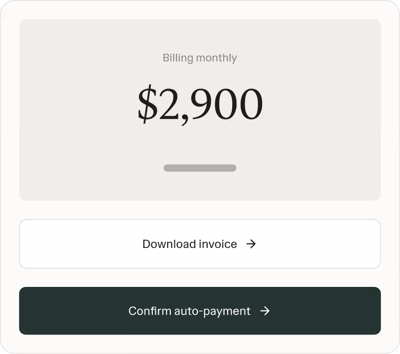 Client confirms auto payment